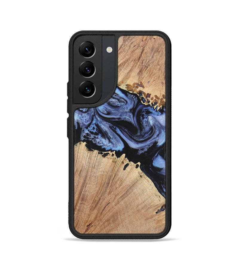 Galaxy S22 Wood+Resin Phone Case - Nina (Blue, 701682)