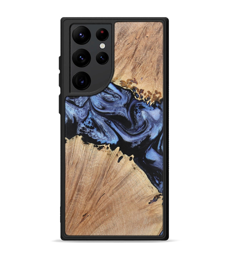 Galaxy S22 Ultra Wood+Resin Phone Case - Nina (Blue, 701682)