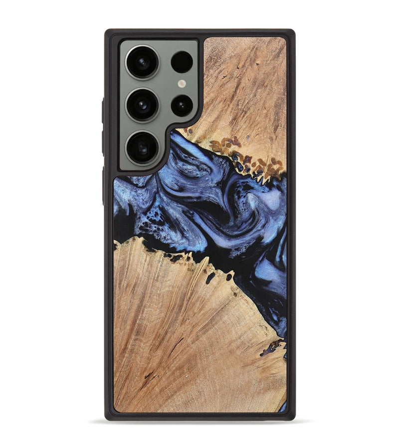Galaxy S23 Ultra Wood+Resin Phone Case - Nina (Blue, 701682)