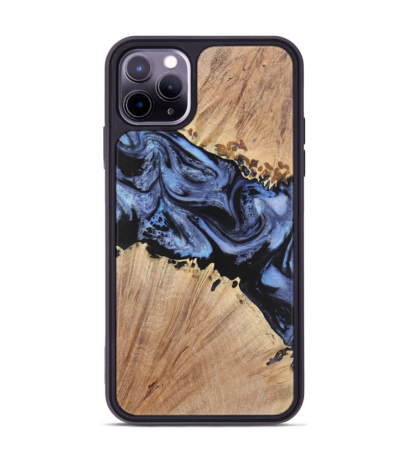 iPhone 11 Pro Max Wood+Resin Phone Case - Nina (Blue, 701682)