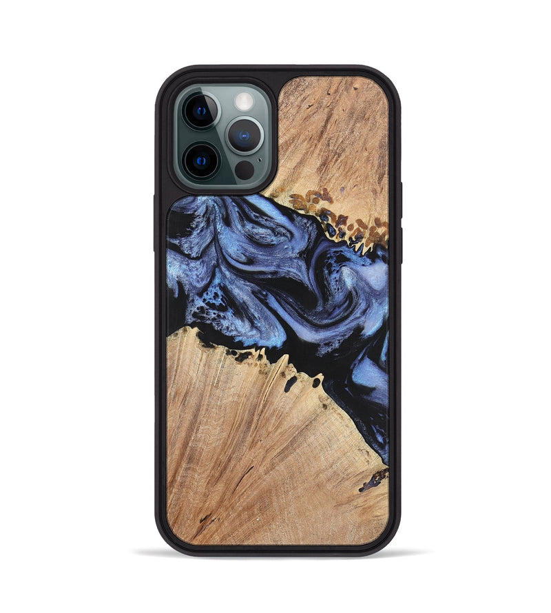 iPhone 12 Pro Wood+Resin Phone Case - Nina (Blue, 701682)
