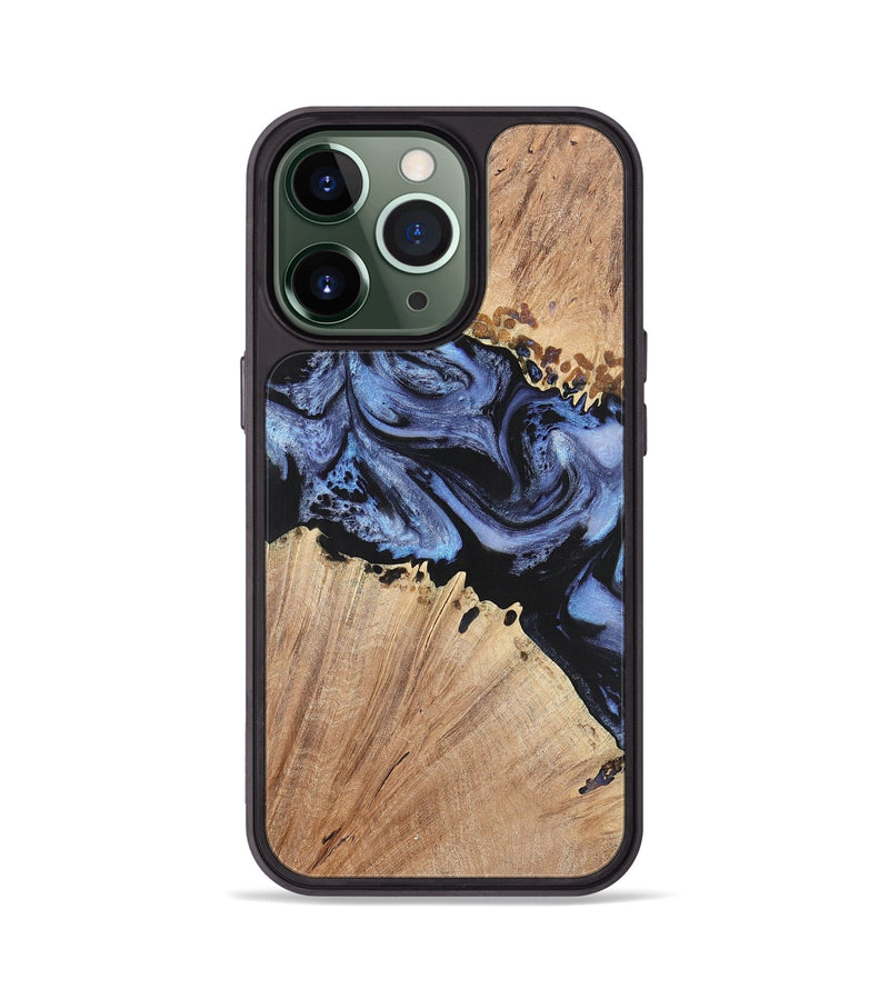 iPhone 13 Pro Wood+Resin Phone Case - Nina (Blue, 701682)