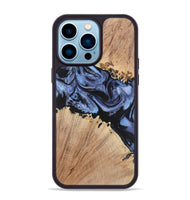 iPhone 14 Pro Max Wood+Resin Phone Case - Nina (Blue, 701682)