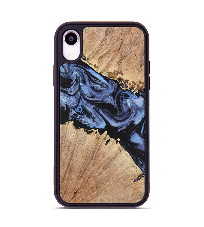 iPhone Xr Wood+Resin Phone Case - Nina (Blue, 701682)