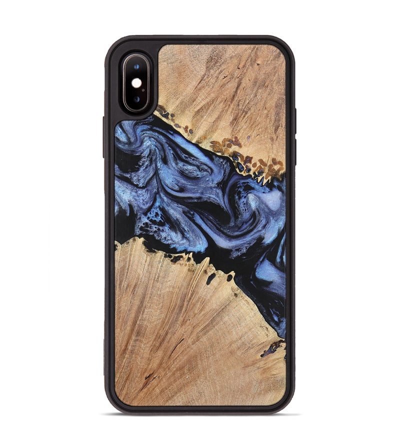 iPhone Xs Max Wood+Resin Phone Case - Nina (Blue, 701682)