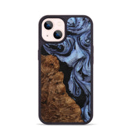 iPhone 14 Wood+Resin Phone Case - Gianni (Blue, 701684)