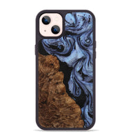 iPhone 14 Plus Wood+Resin Phone Case - Gianni (Blue, 701684)