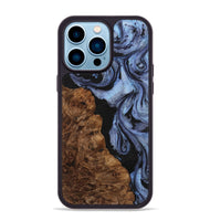 iPhone 14 Pro Max Wood+Resin Phone Case - Gianni (Blue, 701684)