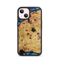 iPhone 14 Wood+Resin Phone Case - Vicky (Blue, 701687)