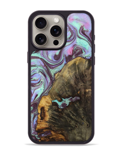 iPhone 15 Pro Max Wood+Resin Phone Case - Stephen (Purple, 701692)