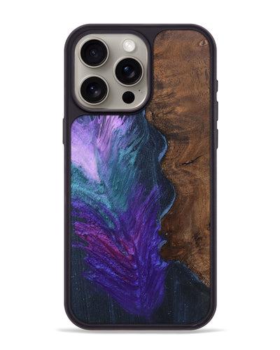 iPhone 15 Pro Max Wood+Resin Phone Case - Harvey (Purple, 701697)