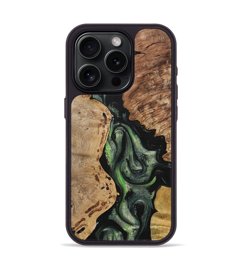 iPhone 15 Pro Wood+Resin Phone Case - Malia (Mosaic, 701730)