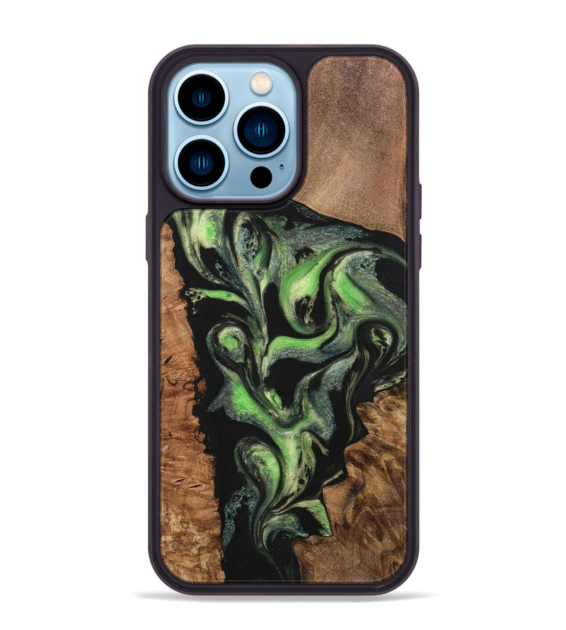 iPhone 14 Pro Max Wood+Resin Phone Case - Kimberly (Mosaic, 701732)
