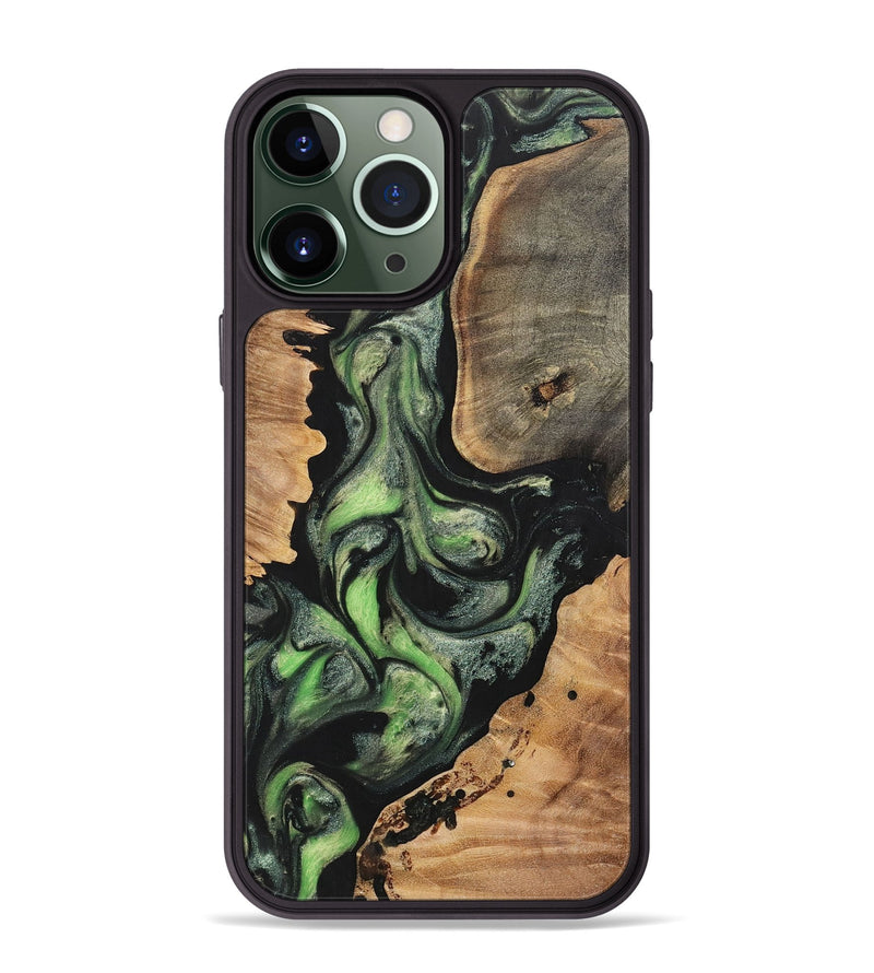 iPhone 13 Pro Max Wood+Resin Phone Case - Alan (Mosaic, 701734)