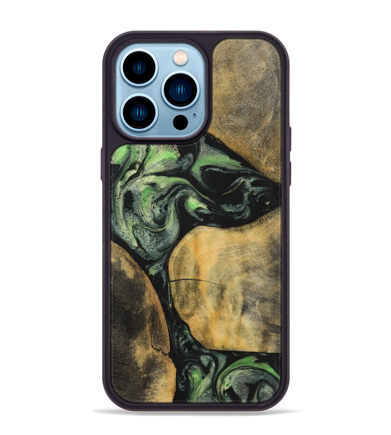 iPhone 14 Pro Max Wood+Resin Phone Case - Brenden (Mosaic, 701735)