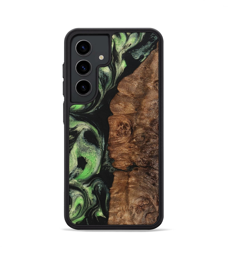 Galaxy S24 Wood+Resin Phone Case - Charles (Green, 701737)
