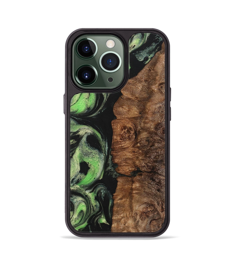 iPhone 13 Pro Wood+Resin Phone Case - Charles (Green, 701737)
