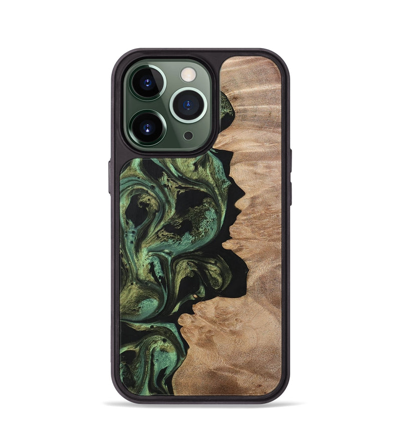 iPhone 13 Pro Wood+Resin Phone Case - Parker (Green, 701738)
