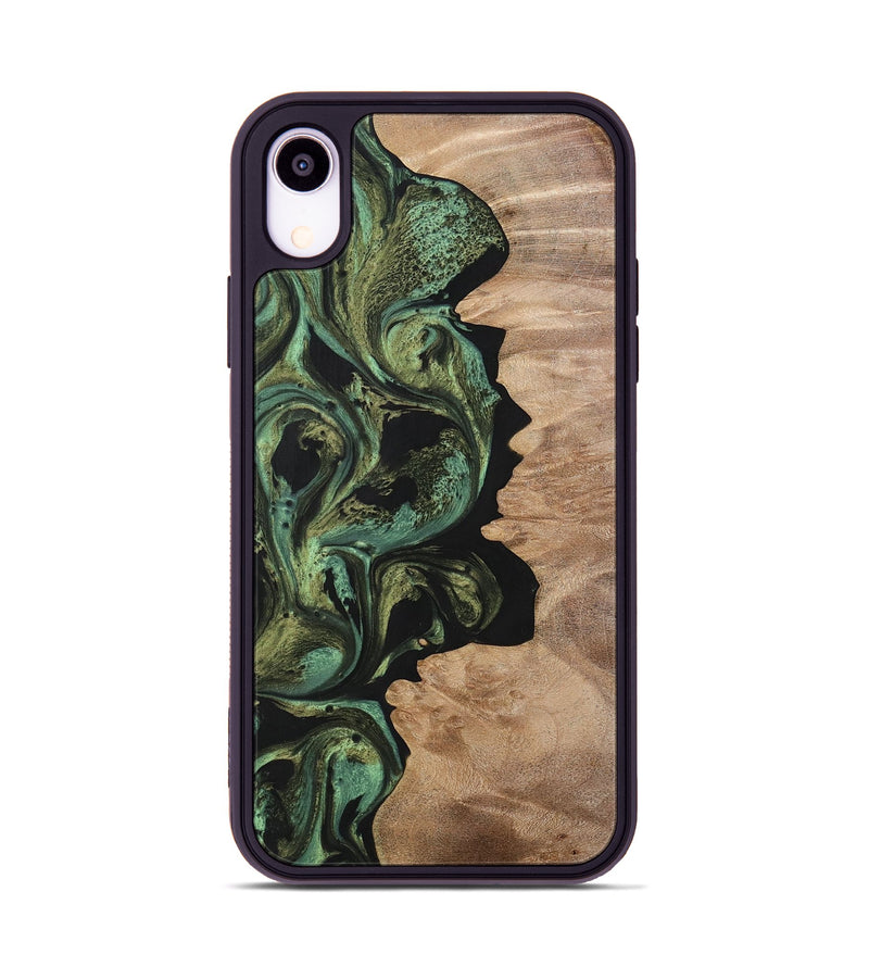 iPhone Xr Wood+Resin Phone Case - Parker (Green, 701738)