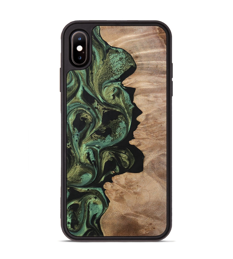 iPhone Xs Max Wood+Resin Phone Case - Parker (Green, 701738)