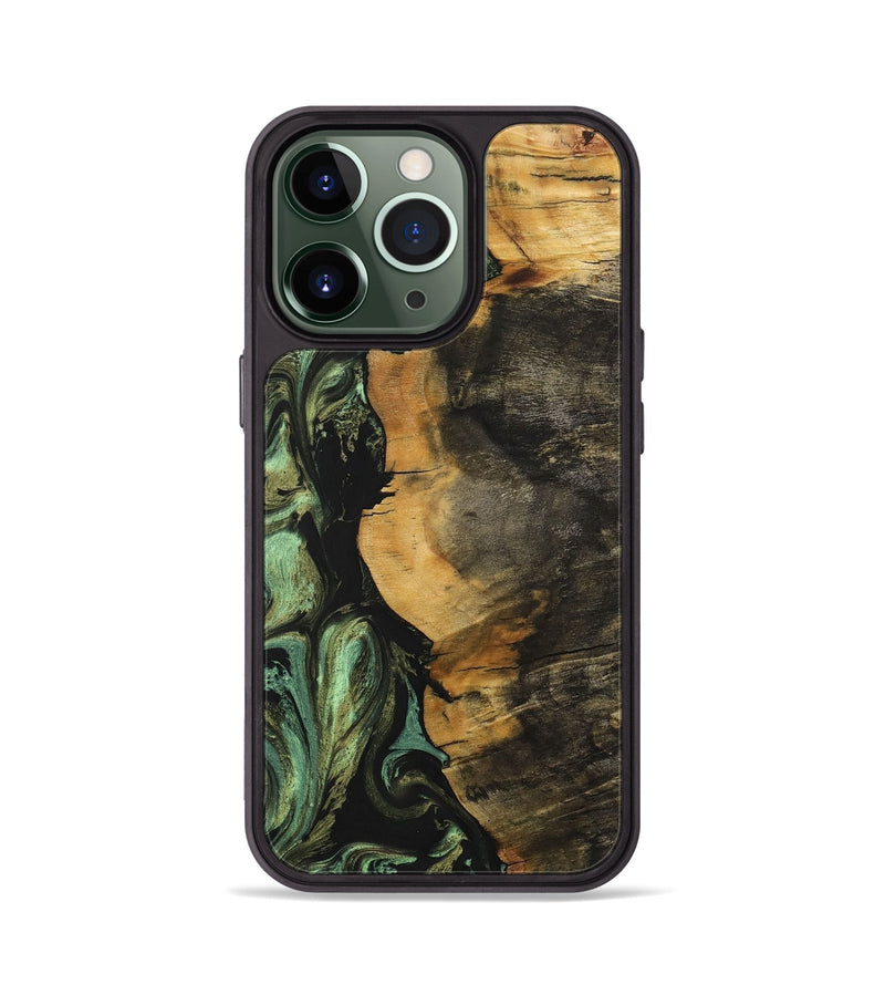 iPhone 13 Pro Wood+Resin Phone Case - Paul (Green, 701745)