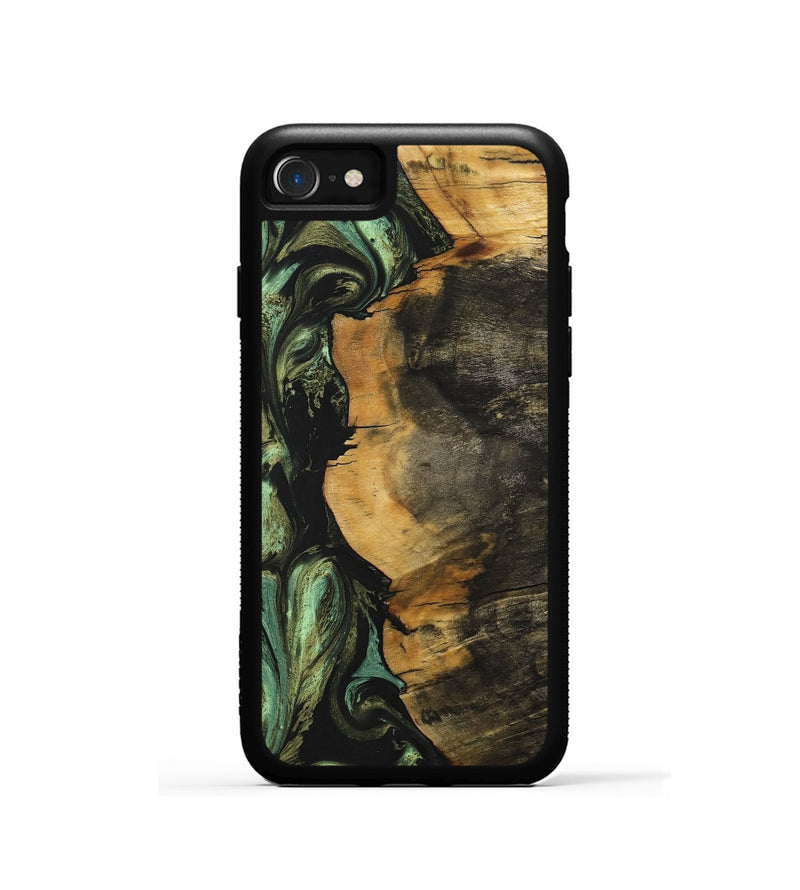 iPhone SE Wood+Resin Phone Case - Paul (Green, 701745)