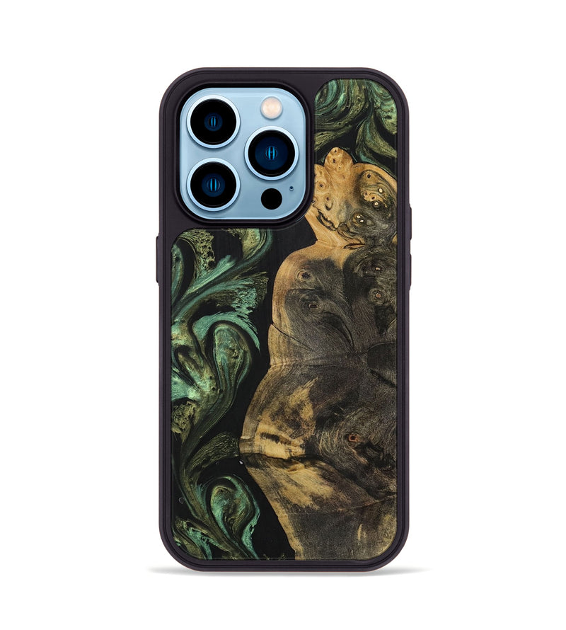 iPhone 14 Pro Wood+Resin Phone Case - Knox (Green, 701746)