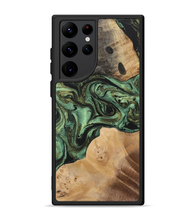 Galaxy S22 Ultra Wood+Resin Phone Case - Brock (Green, 701749)
