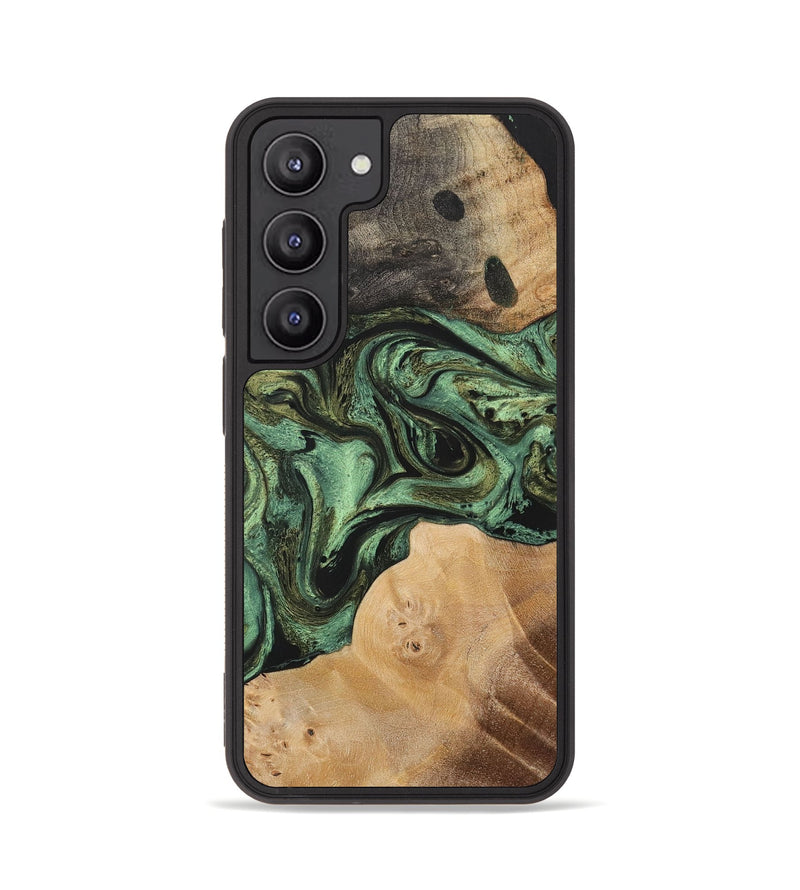 Galaxy S23 Wood+Resin Phone Case - Brock (Green, 701749)