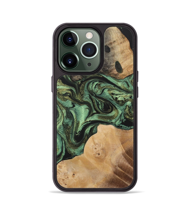 iPhone 13 Pro Wood+Resin Phone Case - Brock (Green, 701749)