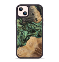 iPhone 14 Plus Wood+Resin Phone Case - Brock (Green, 701749)