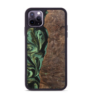 iPhone 11 Pro Max Wood+Resin Phone Case - Doris (Green, 701760)