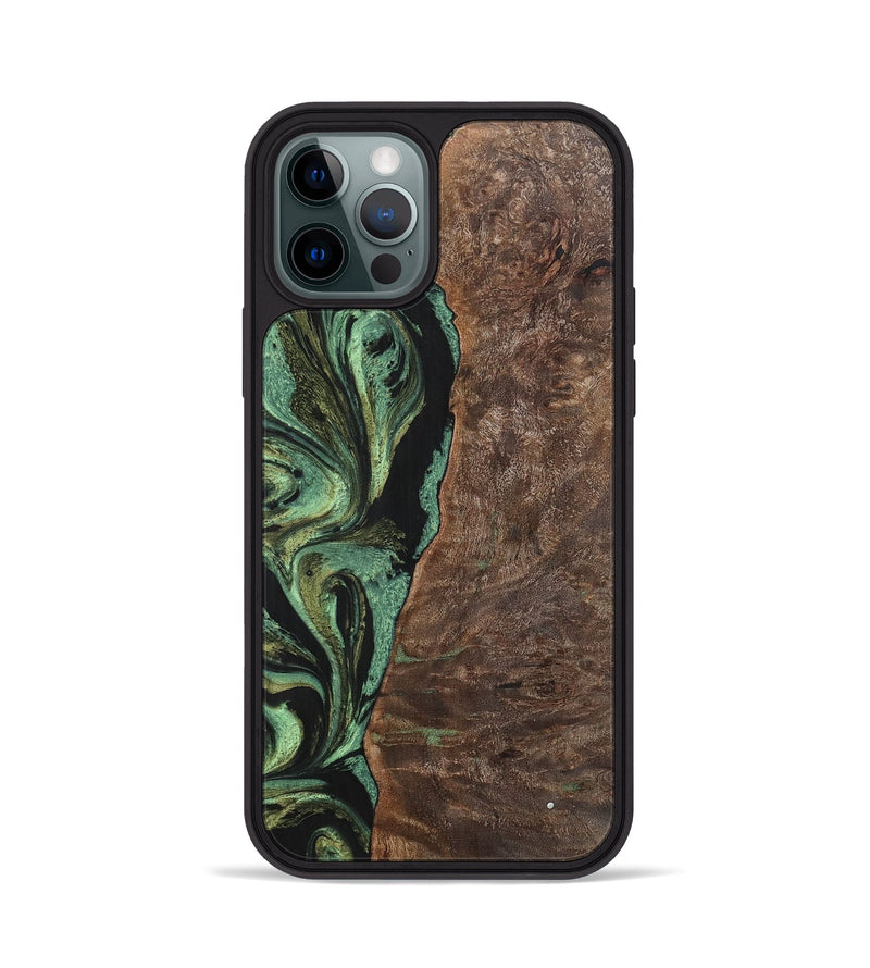 iPhone 12 Pro Wood+Resin Phone Case - Doris (Green, 701760)