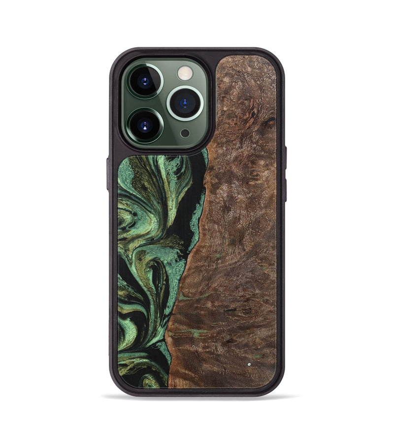 iPhone 13 Pro Wood+Resin Phone Case - Doris (Green, 701760)