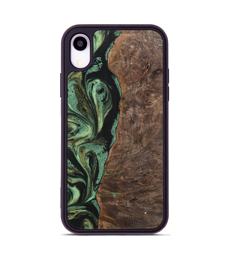 iPhone Xr Wood+Resin Phone Case - Doris (Green, 701760)