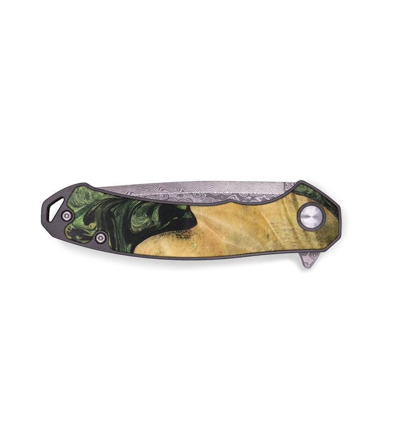 EDC Wood+Resin Pocket Knife - Brandi (Green, 701870)