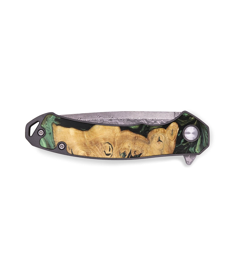 EDC Wood+Resin Pocket Knife - Audrey (Green, 701875)