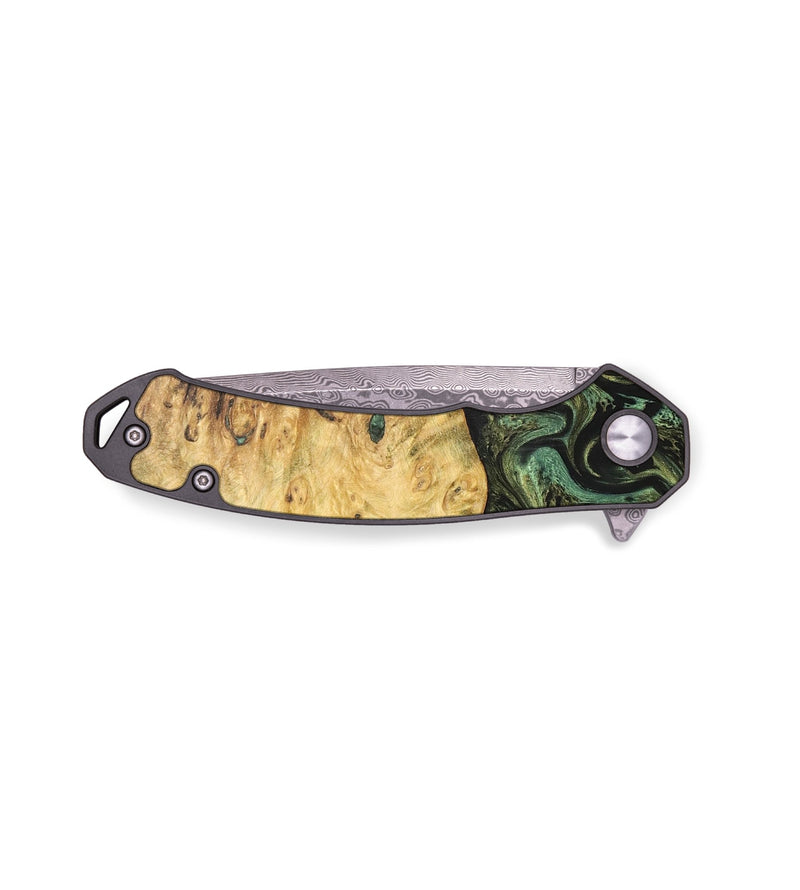 EDC Wood+Resin Pocket Knife - Otis (Green, 701877)