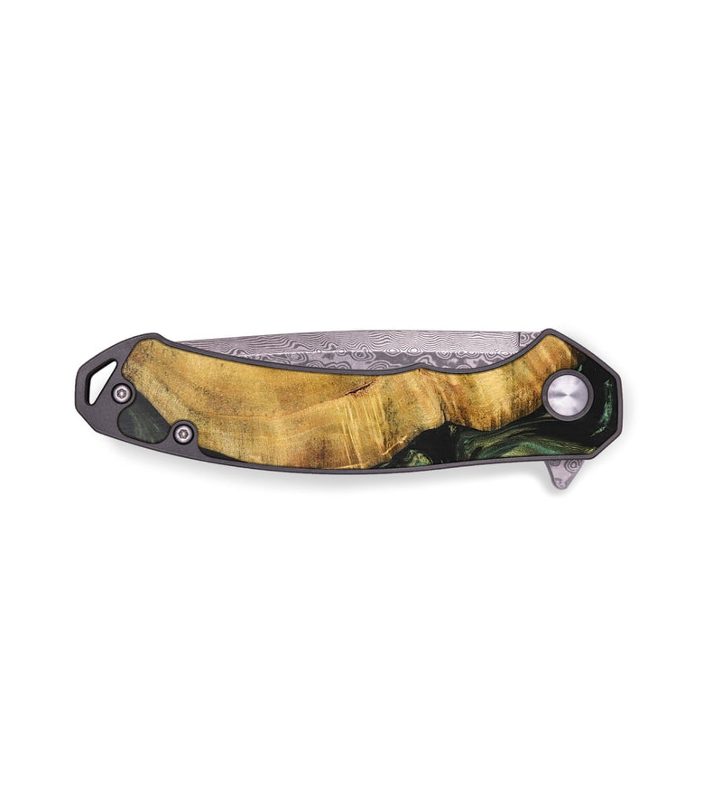 EDC Wood+Resin Pocket Knife - Isabelle (Green, 701878)