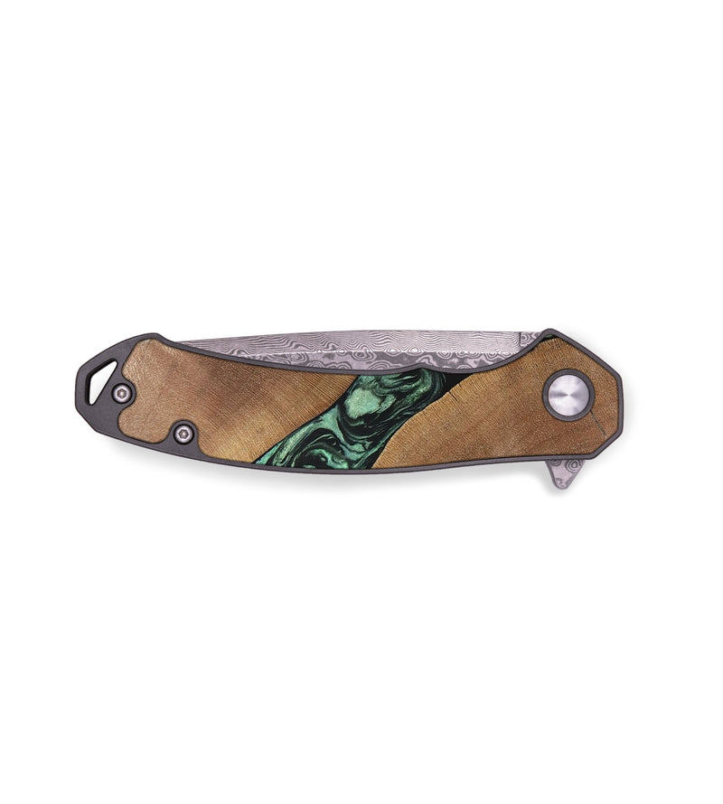 EDC Wood+Resin Pocket Knife - Wilbur (Green, 701896)