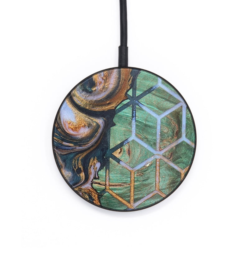 Circle Wood+Resin Wireless Charger - Carl (Pattern, 701919)