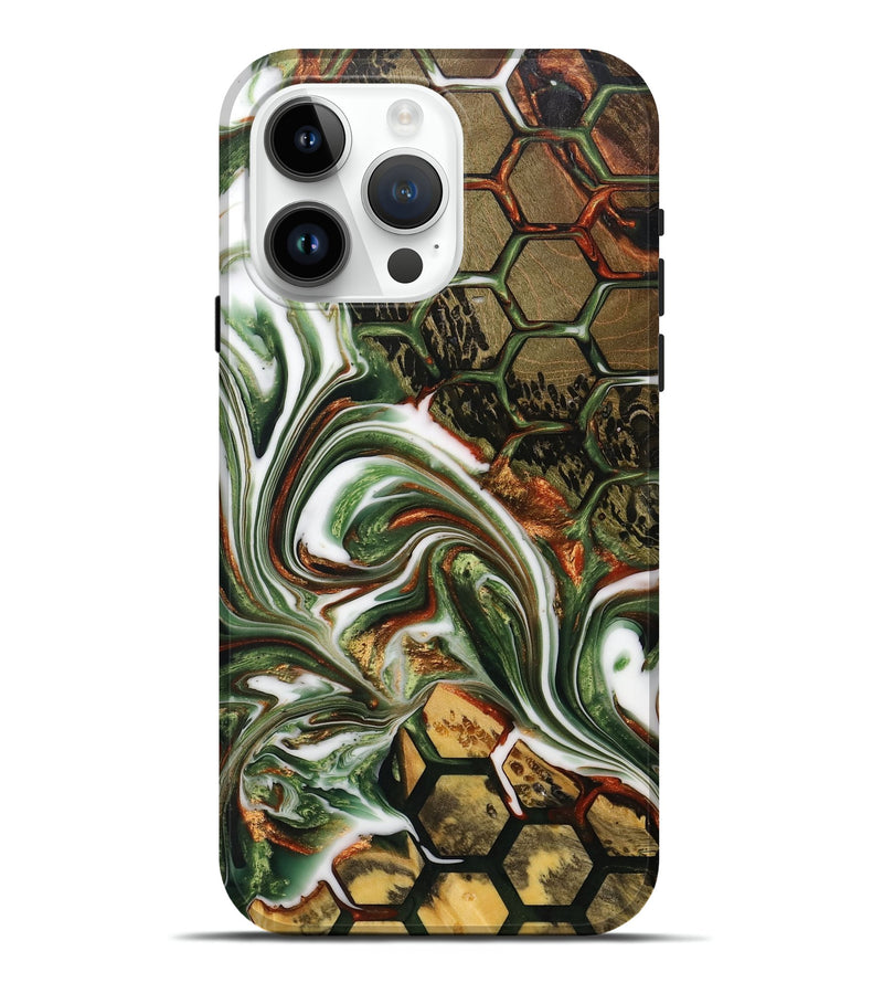iPhone 15 Pro Max Wood+Resin Live Edge Phone Case - Sheena (Pattern, 702092)