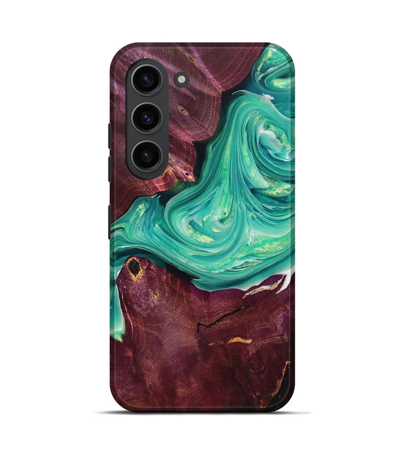 Galaxy S23 Wood+Resin Live Edge Phone Case - Sandra (Green, 702097)