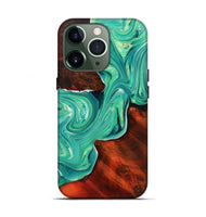 iPhone 13 Pro Wood+Resin Live Edge Phone Case - Daleyza (Green, 702098)