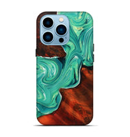 iPhone 14 Pro Wood+Resin Live Edge Phone Case - Daleyza (Green, 702098)