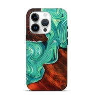 iPhone 15 Pro Wood+Resin Live Edge Phone Case - Daleyza (Green, 702098)