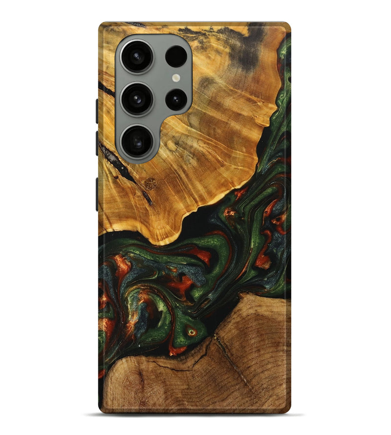 Galaxy S23 Ultra Wood+Resin Live Edge Phone Case - Tanner (Green, 702100)