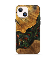 iPhone 13 Wood+Resin Live Edge Phone Case - Tanner (Green, 702100)