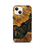 iPhone 13 mini Wood+Resin Live Edge Phone Case - Tanner (Green, 702100)
