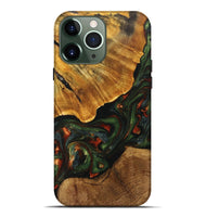 iPhone 13 Pro Max Wood+Resin Live Edge Phone Case - Tanner (Green, 702100)